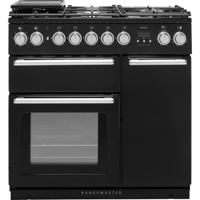 Rangemaster NEX90DFFBL/C Nexus 90cm Dual Fuel Range Cooker - Black - NEX90DFFBL/C_BK - 1