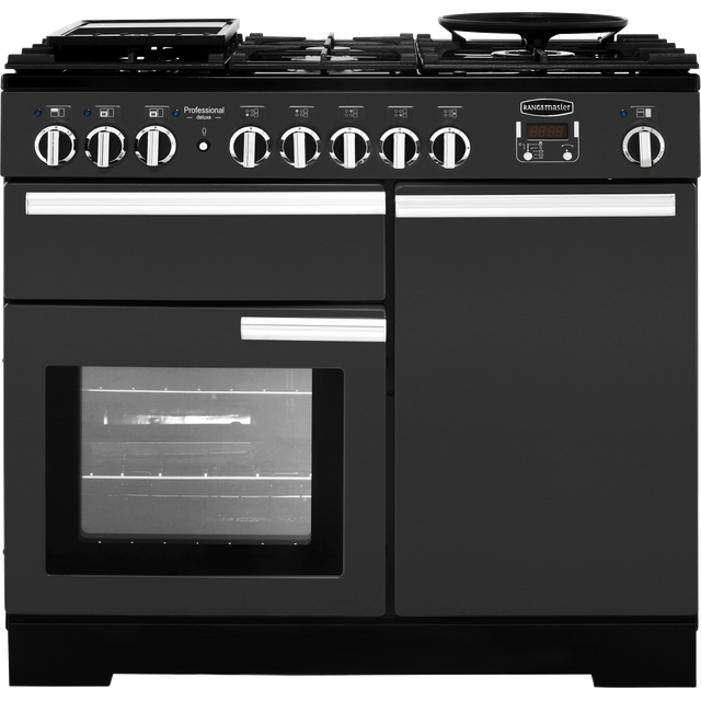 Rangemaster PDL100DFFSL/C Professional Deluxe 100cm Dual Fuel Range Cooker - Slate - PDL100DFFSL/C_SL - 1