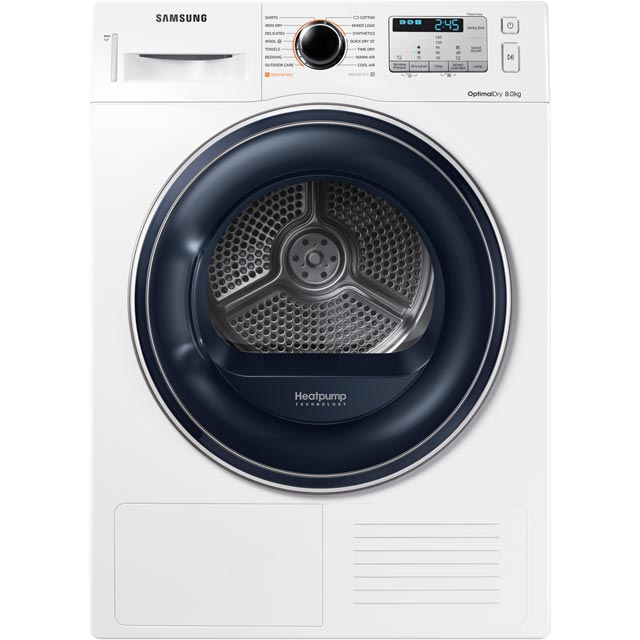 Samsung DV80M50133W Free Standing Condenser Tumble Dryer in White