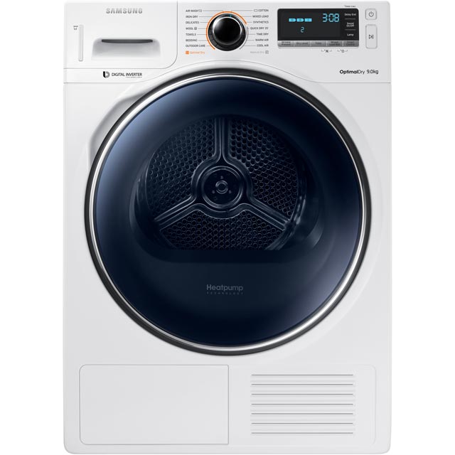 Samsung DV90M8204AW Free Standing Condenser Tumble Dryer in White