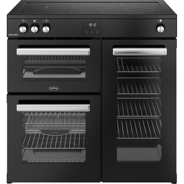 Belling Cookcentre 90Ei 90cm Electric Range Cooker with Induction Hob - Black - A/A Rated