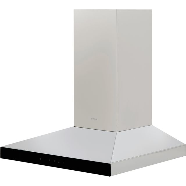 Elica CLAIRE-60 60 cm Chimney Cooker Hood - Stainless Steel / Black Glass - B Rated