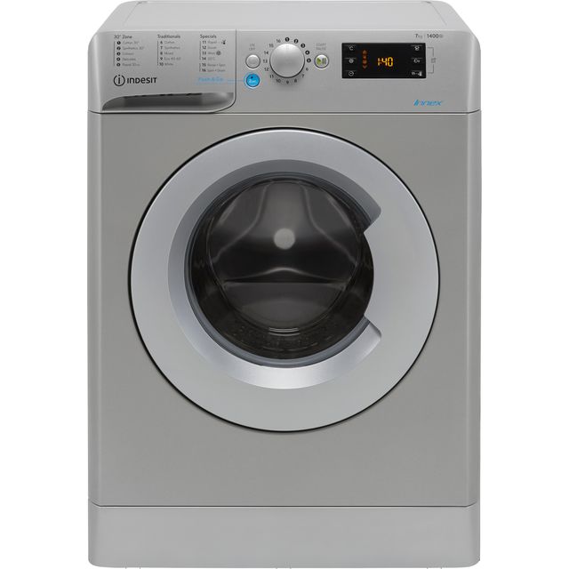 Indesit BWE91484XSUK Innex 9kg 1400rpm Freestanding Washing Machine-Silver 