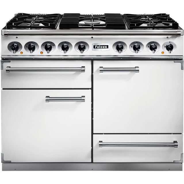 Falcon F1092DXDFWH/NM 1092 DELUXE 110cm Dual Fuel Range Cooker - White - F1092DXDFWH/NM_WH - 1