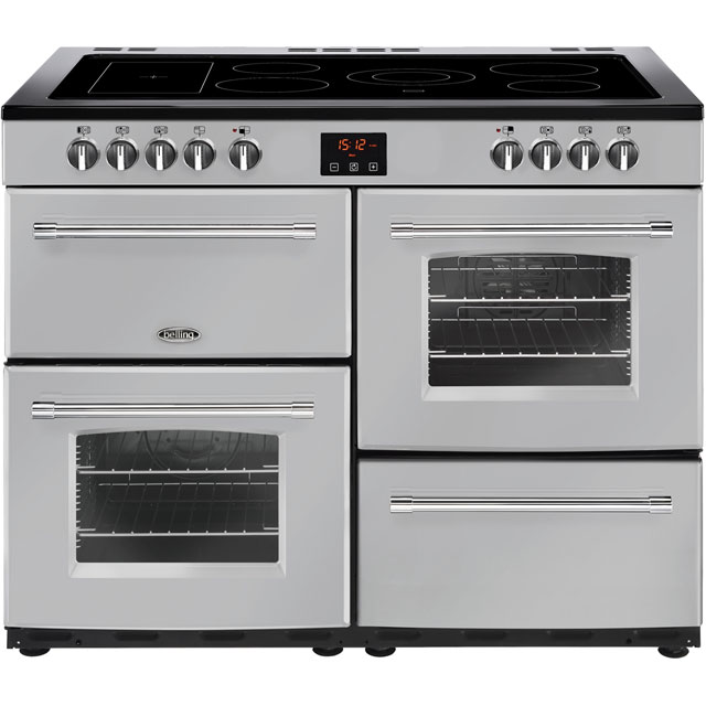 Belling Farmhouse 110E 110cm Electric Range Cooker with Ceramic Hob - Silver - A/A Rated