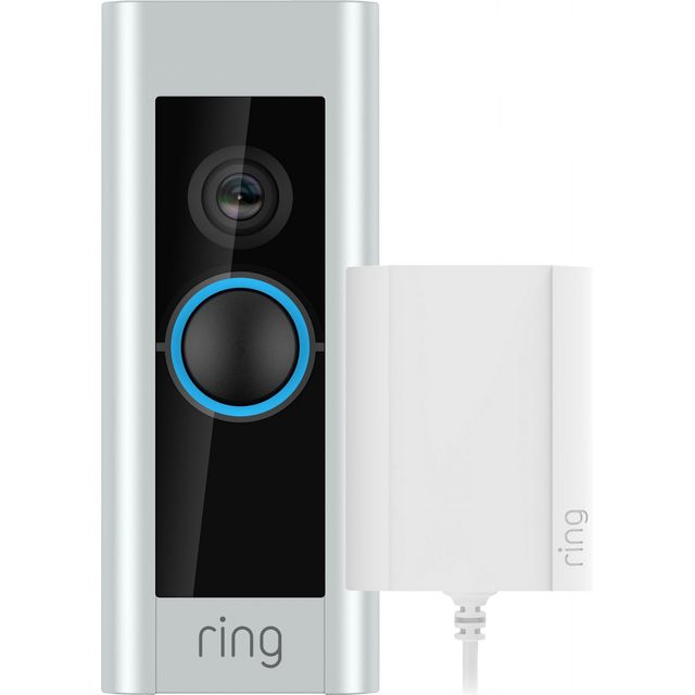 Ring Video Doorbell Pro With Plug-in Adaptor Full HD 1080p - Nickel 