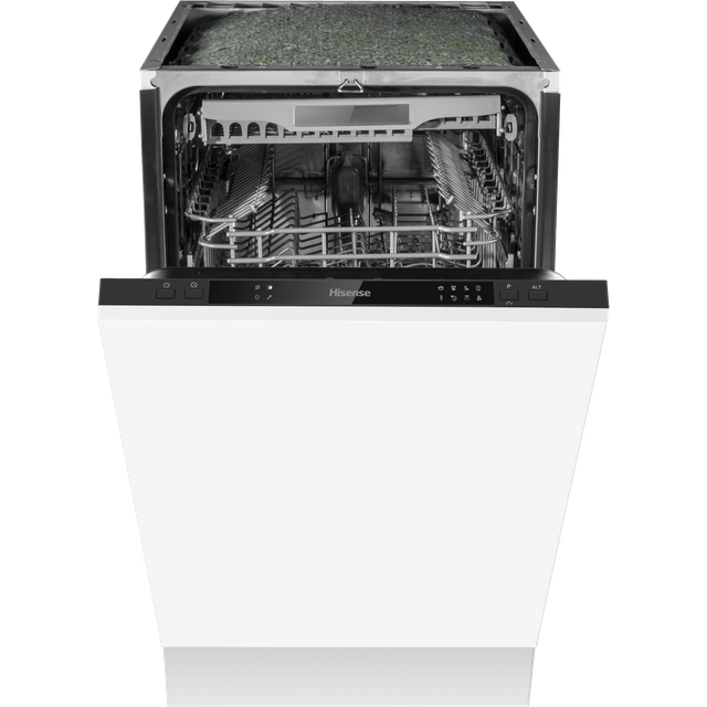 Hisense HV520E40UK Fully Integrated Slimline Dishwasher - Black Control Panel with Fixed Door Fixing Kit - E Rated