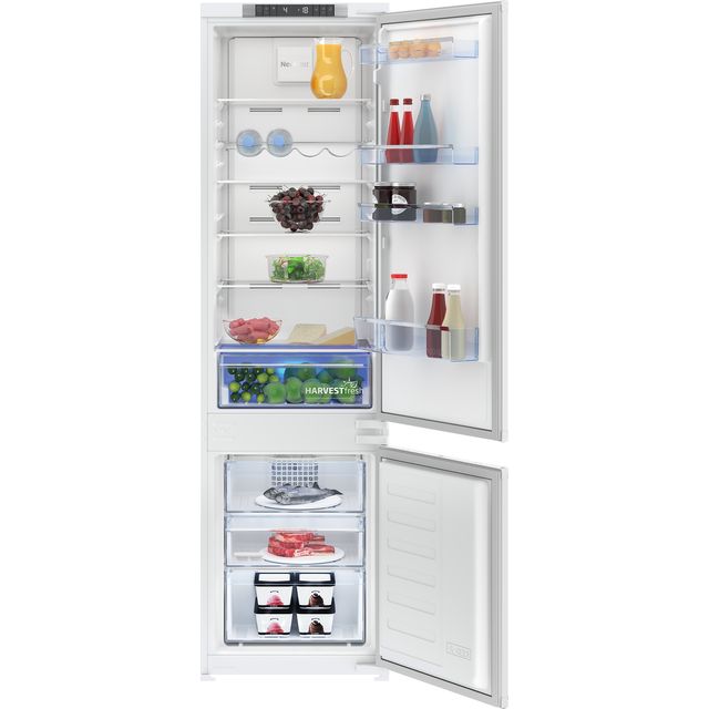 Beko HarvestFresh BCND4V973 194cm High 70/30 Integrated Frost Free Fridge Freezer with Sliding Door Fixing Kit - White - E Rated