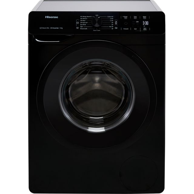 Hisense WFGE90141VMB 9Kg Washing Machine with 1400 rpm - Black - B Rated