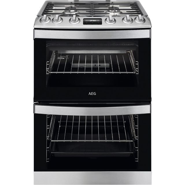 AEG CGB6131ACM 60cm Freestanding Gas Cooker with Fixed rate grill - Stainless Steel - A Rated