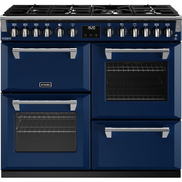 Stoves Richmond Deluxe ST DX RICH D1000DF MBL Dual Fuel Range Cooker - Midnight Blue - A Rated