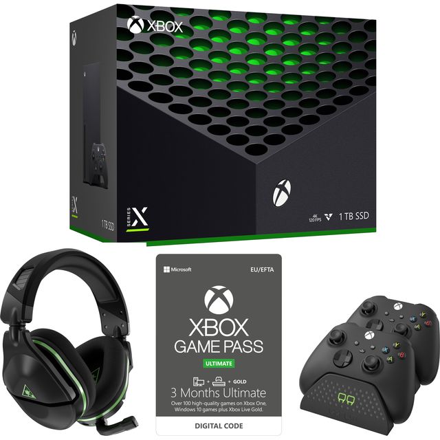 Xbox Series X 1TB with Twin Docking Station, Gaming Headset and 3 Month Game Pass - Black 