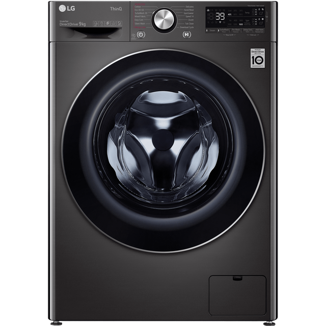 LG V9 9Kg Washing Machine - Black Steel - A Rated