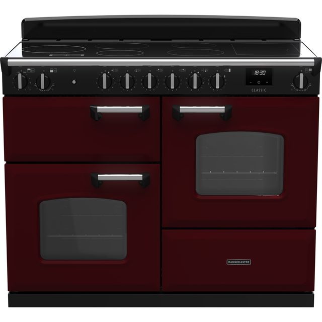 Rangemaster Classic OC Free Standing Range Cooker in Bordeaux / Antique Brass