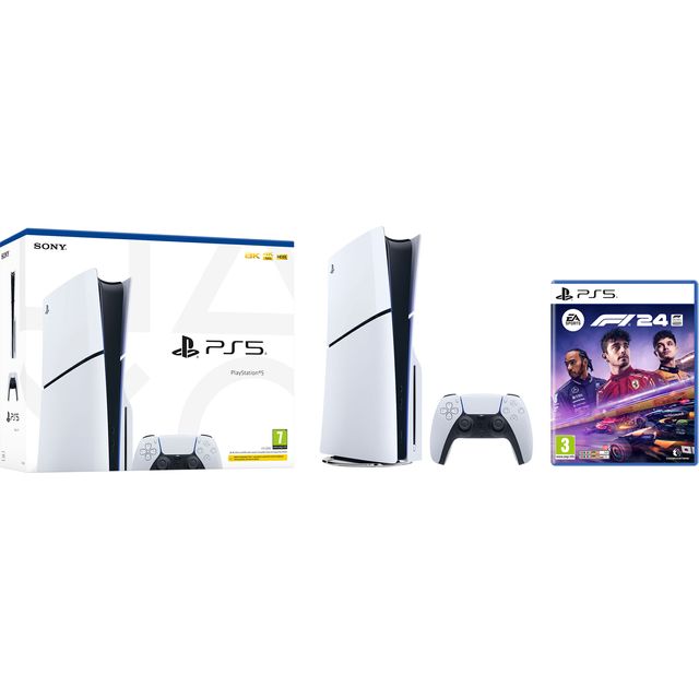 PlayStation 5 825GB with EA SPORTS F1 24 - White / Black