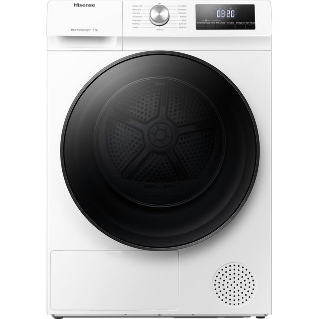 Hisense 3 Series DHQA902U 9Kg Heat Pump Tumble Dryer - White - A++ Rated