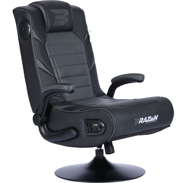 BraZen Panther Elite 2.1 Bluetooth Surround Sound Gaming Chair - Black / Grey