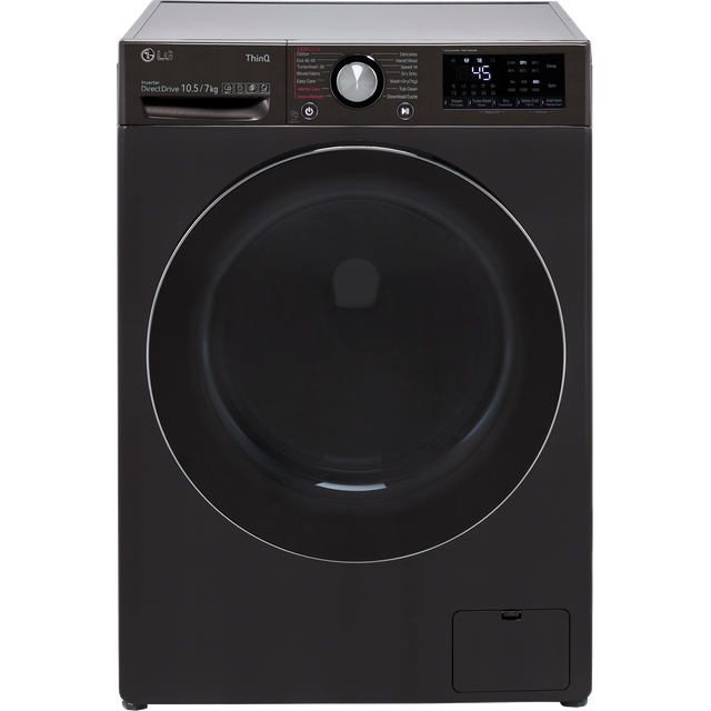 LG V9 FWV917BTSE Wifi Connected 10.5Kg / 7Kg Washer Dryer with 1400 rpm - Black / Stainless Steel - E Rated
