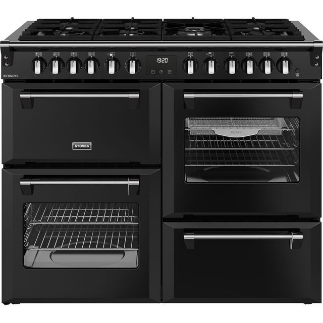 Stoves Richmond 110cm Dual Fuel Range Cooker - Black - A/A/A Rated