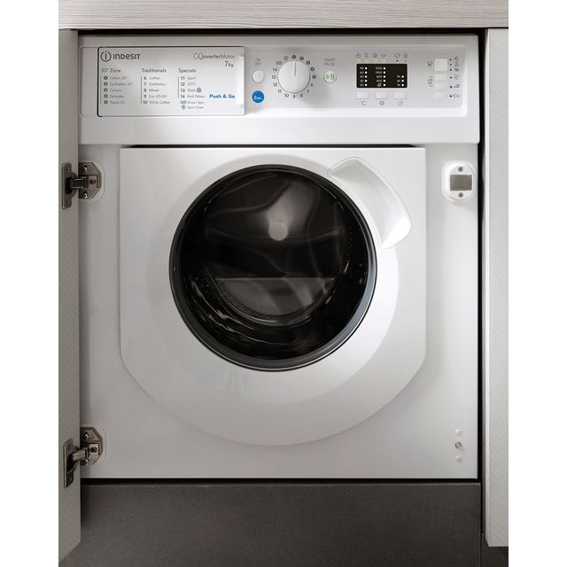 Indesit BIWMIL71252UKN Built In 7Kg Washing Machine - White - BIWMIL71252UKN_WH - 1