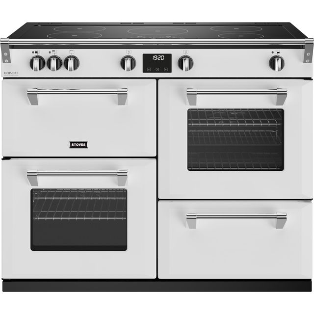 Stoves Richmond Deluxe ST DX RICH D1100Ei TCH IWH 110cm Electric Range Cooker with Induction Hob - Icy White - A Rated