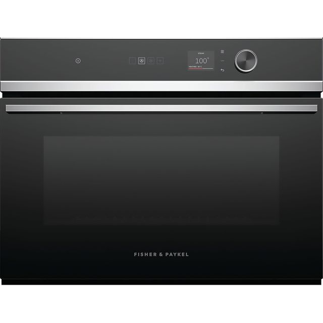 Fisher & Paykel Series 7 Contemporary OS60NDLX1 Built In Compact Steam Oven - Black / Stainless Steel