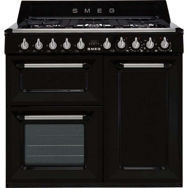 Smeg Victoria TR103BL 100cm Dual Fuel Range Cooker - Black - A/B Rated