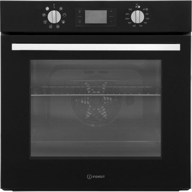 Indesit Aria IFW6340BL Built In Electric Single Oven - Black - IFW6340BL_BK - 1