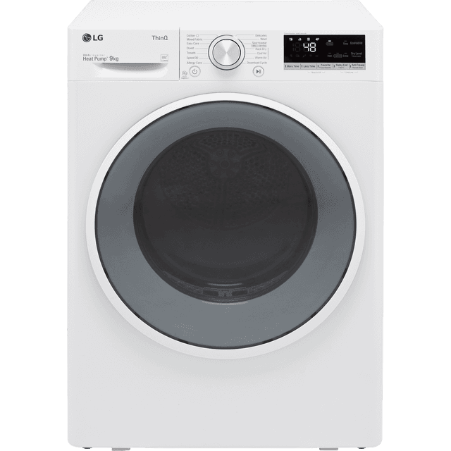 LG V3 FDV309W Wifi Connected 9Kg Heat Pump Tumble Dryer - White - A++ Rated