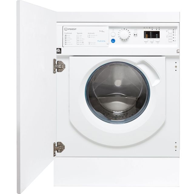 Indesit BIWDIL75125UKN Built In 7Kg / 5Kg Washer Dryer - White - BIWDIL75125UKN_WH - 1