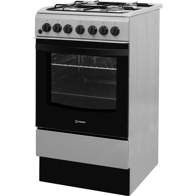 Indesit Cloe IS5G4PHX Dual Fuel Cooker - Silver - IS5G4PHX_SS - 2