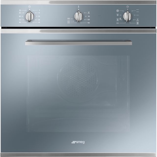 Smeg Cucina SF64M3TVS Built In Electric Single Oven - Silver Glass - SF64M3TVS_SG - 1
