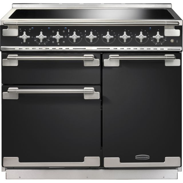 Rangemaster Elise ELS100EICB 100cm Electric Range Cooker with Induction Hob - Charcoal Black - A/A/A Rated