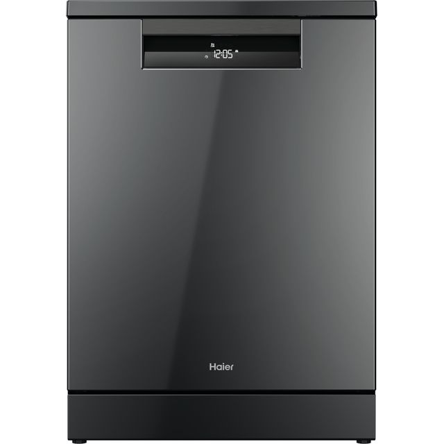 Haier i-Pro Series 5 XF 6B0M3PDA-80 Wifi Connected Standard Dishwasher - Graphite with Sliding Door Fixing Kit - B Rated