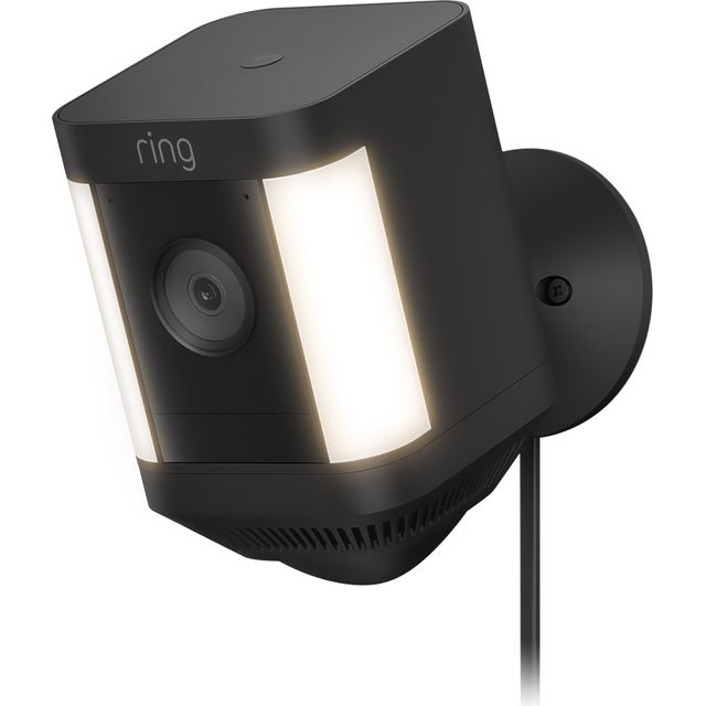 Ring Plug-In Spotlight Cam Plus Full HD 1080p Smart Home Security Camera - Black