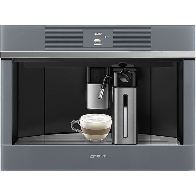 Smeg Linea CMS4104S Built In Bean to Cup Coffee Machine - Silver Glass