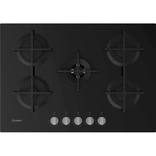 Indesit ING 72T/BK Built In Gas Hob - Black - ING 72T/BK_BK - 1