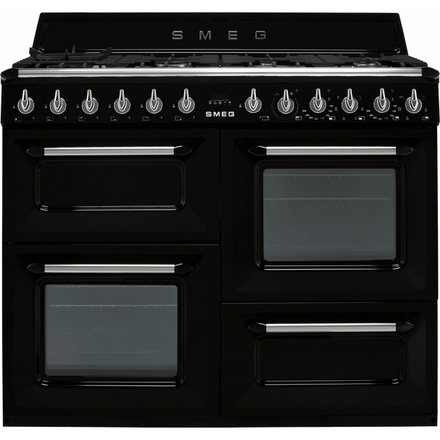 Smeg Victoria TR4110BL1 110cm Dual Fuel Range Cooker - Black - A/A Rated