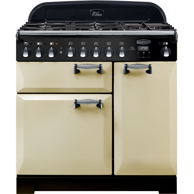 Rangemaster Elan Deluxe ELA90DFFCR 90cm Dual Fuel Range Cooker - Cream - A/A Rated