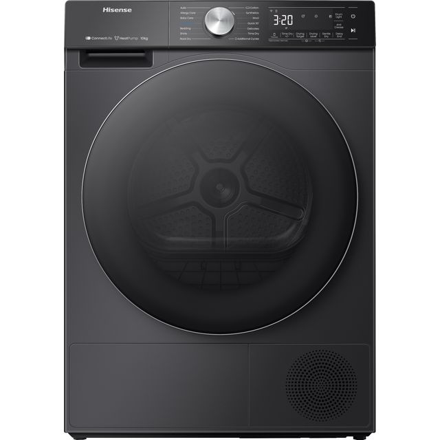 Hisense 5S Series DH5S102BB Wifi Connected 10Kg Heat Pump Tumble Dryer - Black - A+++ Rated