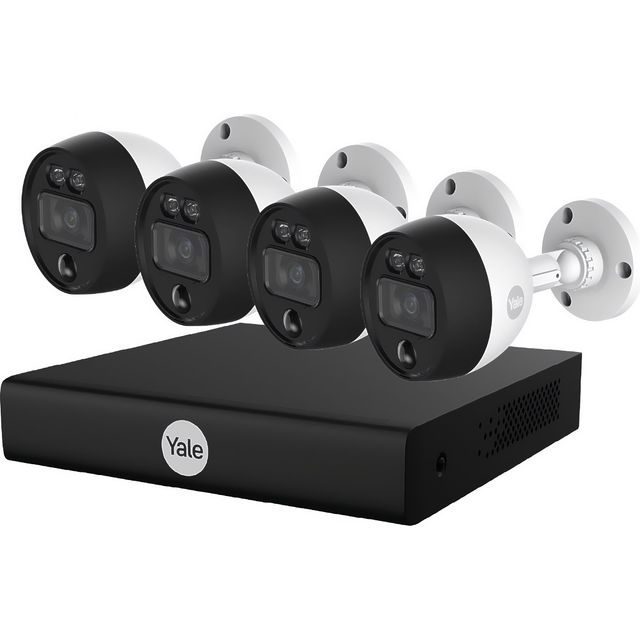 Yale 4 Cam 8 Channel CCTV Kit Smart Home Security Camera - Black