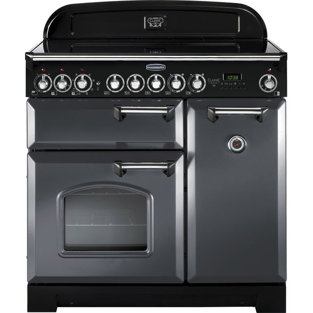 Rangemaster CDL90ECSL/C Classic Deluxe 90cm Electric Range Cooker - Slate Grey / Chrome - CDL90ECSL/C_SL - 1