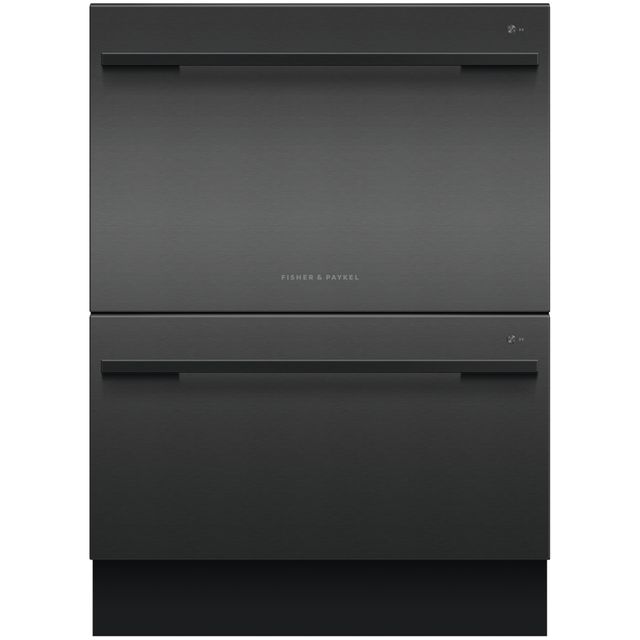 Fisher & Paykel Double DishDrawer DD60DDFHB9 Fully Integrated Standard Dishwasher - Black Steel Control Panel - E Rated