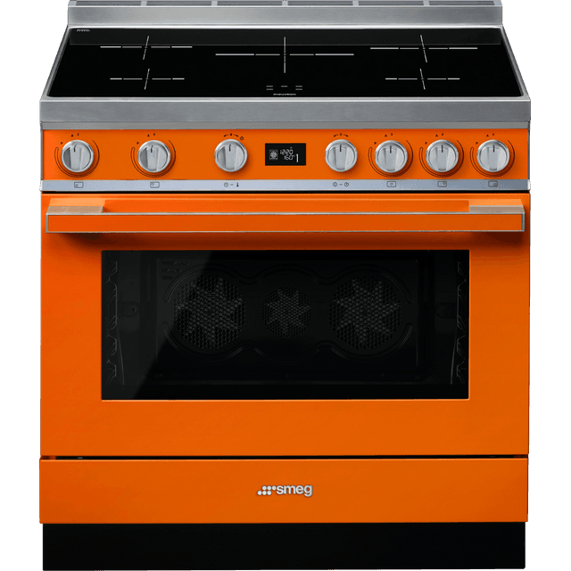 Smeg Portofino CPF9iPOR 90cm Electric Range Cooker with Induction Hob - Orange - A+ Rated