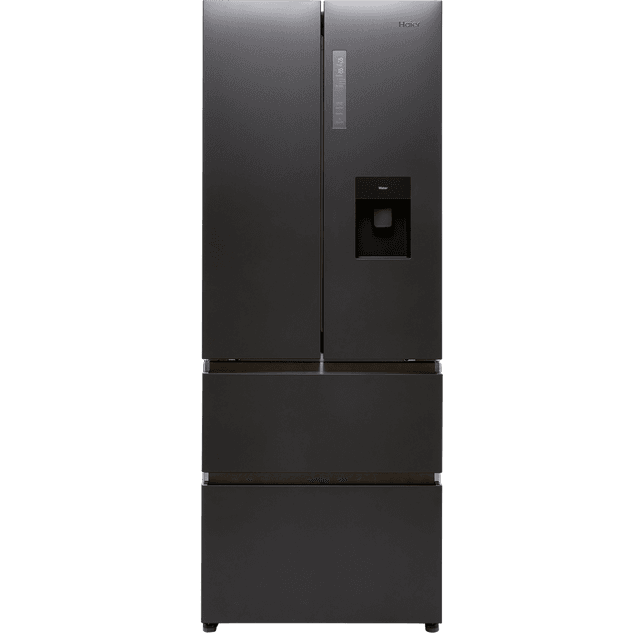 Haier HFR5719EWPB Non-Plumbed Total No Frost American Fridge Freezer - Slate Black - E Rated