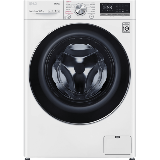 LG V7 F4V710WTSE 10.5Kg Washing Machine with 1400 rpm - White - B Rated