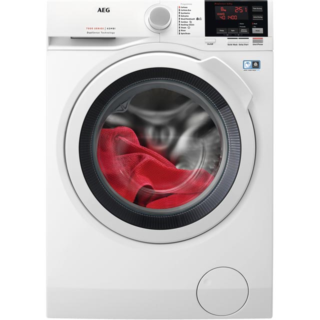 AEG DualSense Technology Free Standing Washer Dryer in White