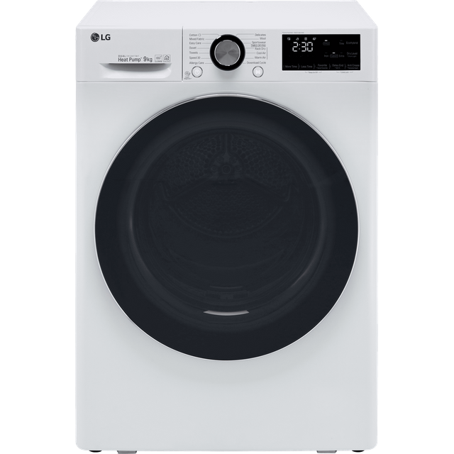 LG V9 FDV909W Wifi Connected 9Kg Heat Pump Tumble Dryer - White - A+++ Rated
