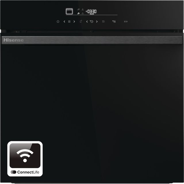 Hisense Hi6 BlackLine HO66FAPizzaChef Wifi Connected Built In Electric Single Oven and Pyrolytic Cleaning - Jet Black - A+ Rated