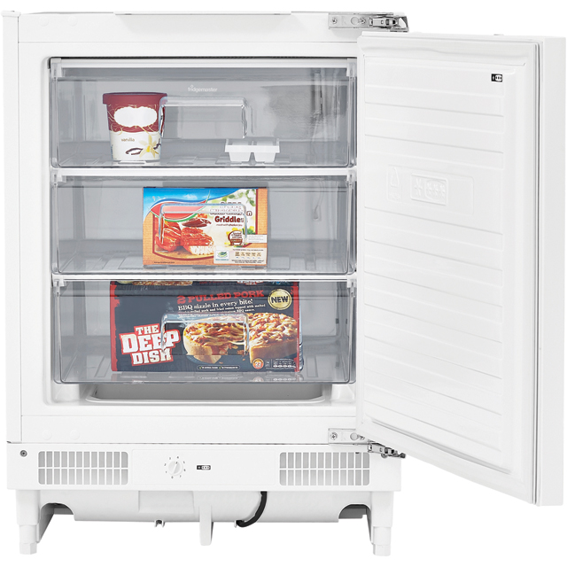 Fridgemaster MBUZ6097M Integrated Under Counter Freezer - White - MBUZ6097M_WH - 1